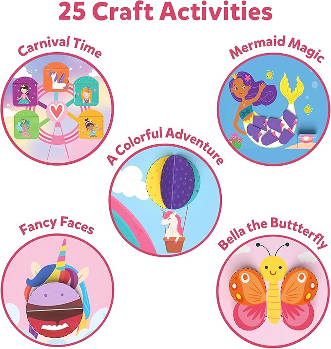 Skillmatics Scissor Skills Activity Book - Snip Snip, 25 Fun Cutting & Creative Activities for Preschoolers, 2 Child-Safe Scissors, Fine Motor Skills, Felt Craft Kit, Gifts for Kids Ages 3, 4, 5, 6, 7