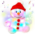 Cuteoy Light-up Singing Plush Snowman LED Musical Stuffed Animal Adjustable Volume Lullaby Plushies Birthday Christmas Toy Gifts for Kids Toddler Girls, 13"
