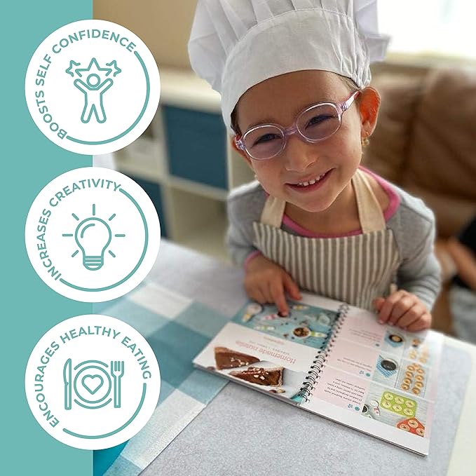 TOVLA JR Kids Real Cooking and Baking Ultimate Gift Set | Montessori Kid-Safe Knives, Apron, Visual Cookbook, Timer, Storage Case & Tools | Premium Christmas & Birthday Gift for Girls & Boys Ages 4–12