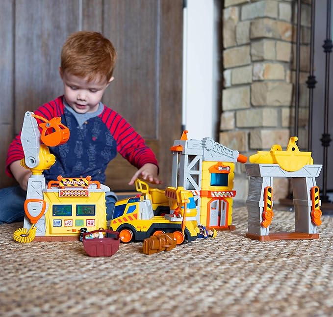 Fat Brain Toys Construction Site Playset - Multilingual Imaginative Play, Ages 3+
