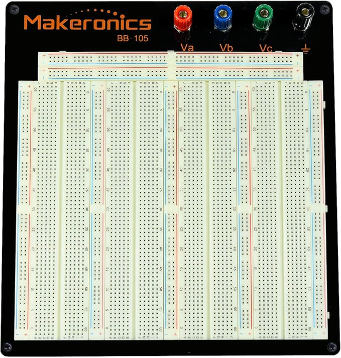 Makeronics Solderless 3220 Breadboard Complete Kit-3220 Tie-Points Experiment Plug-in Breadboard with Aluminum Back Plate +560 U-Shape|65 PCS Pure Copper Jumper Wires for Prototyping Circuit/Arduino