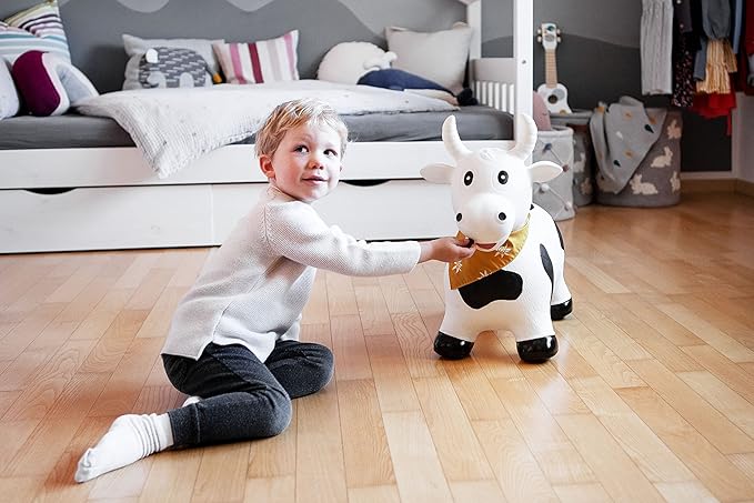 Kindsgut Bouncy Animal Hopper Cow for Children, Designed in Germany, Playful and Modern Colors, air Pump Included, Indoors and Outdoors