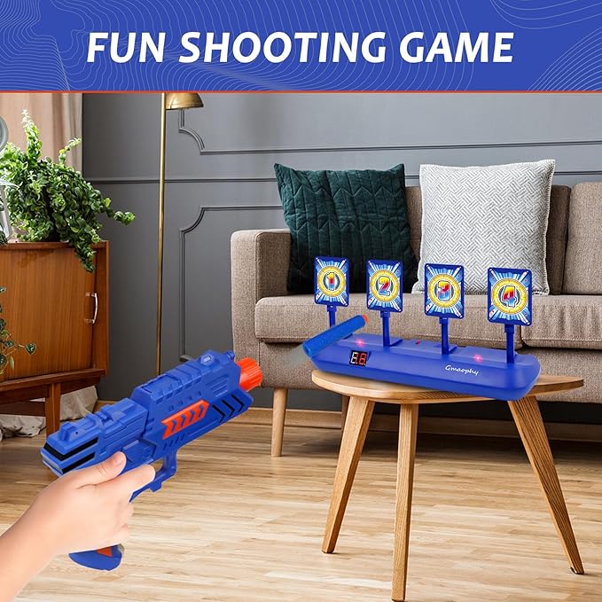 GMAOPHY Digital Shooting Targets with 2 Foam Dart Toy Blaster, Kids Shooting Game Toys, Electronic Scoring Auto Reset 4 Targets, Birthday for Ages 5 6 7 8 9 10+ Years Old Kids Boys Girls