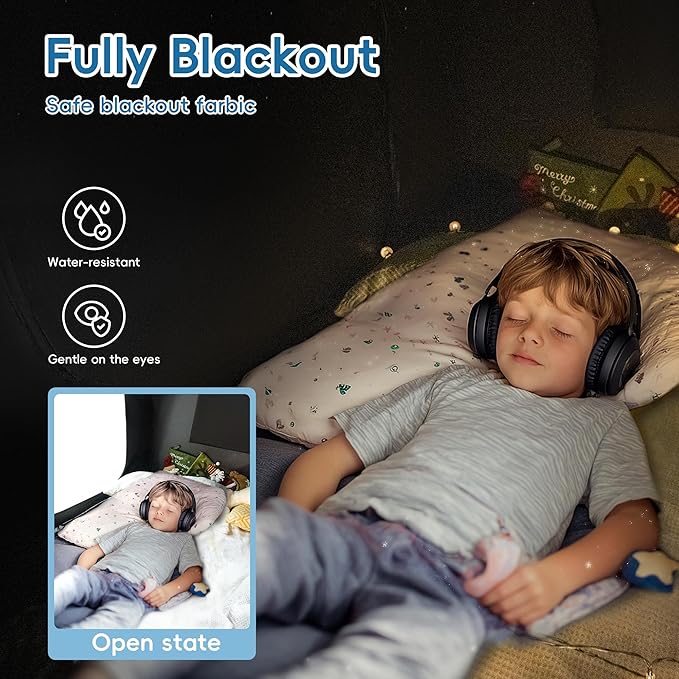 OUTREE Sensory Tent 47 * 47 * 47 in, Black Print, Sensory Room for Kids with Autism, Pop Up Play Tent