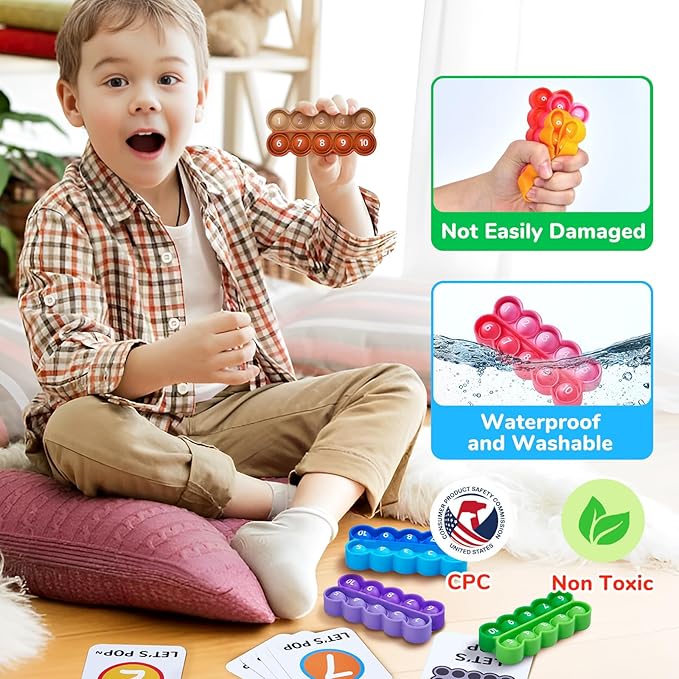 Joycat Ten-Frame Math Learning Tools for Elementary-8 Ten Frames and 20 Task Cards Math Counting Games with for Preschool Kindergarten Classroom Learning Activities Kids Ages 3-5