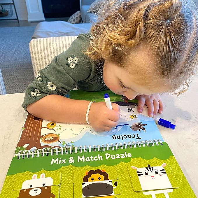 BenBen Busy Book for Toddlers, 30 Pages, Pre-Assembled, Preschool Learning Activities, Montessori Toys for Ages 3 and Up, Autism Sensory Toys, Kids Educational Activity Book, Birthday Gift