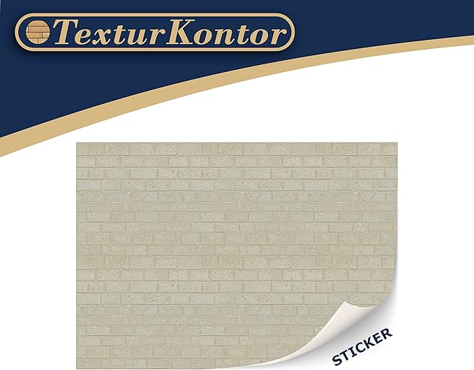 3 Sheets Self-Adhesive Brick Wall Cladding for Dollhouses Scale 1:12 (Sandstone Brick)