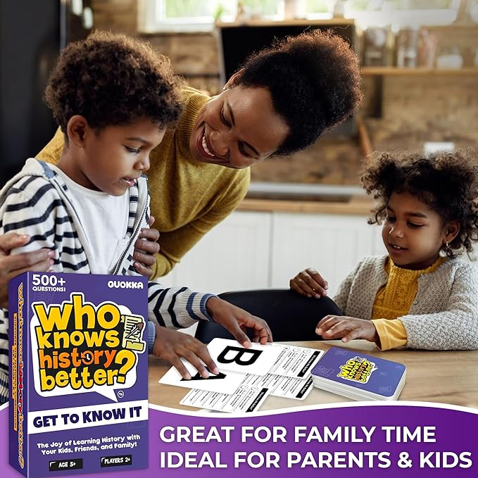 QUOKKA Who Knows Better? - History - Family Card Trivia Game | Fun Learning & Educational Questions for Families | Suitable for Boys & Girls