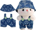17cm Clothes Set(Only Outfit), Hat & Overalls Set for 6.7inch Doll, Cute Clothes for Dress up Unique Style, Stylish Clothes for Doll (Blue)
