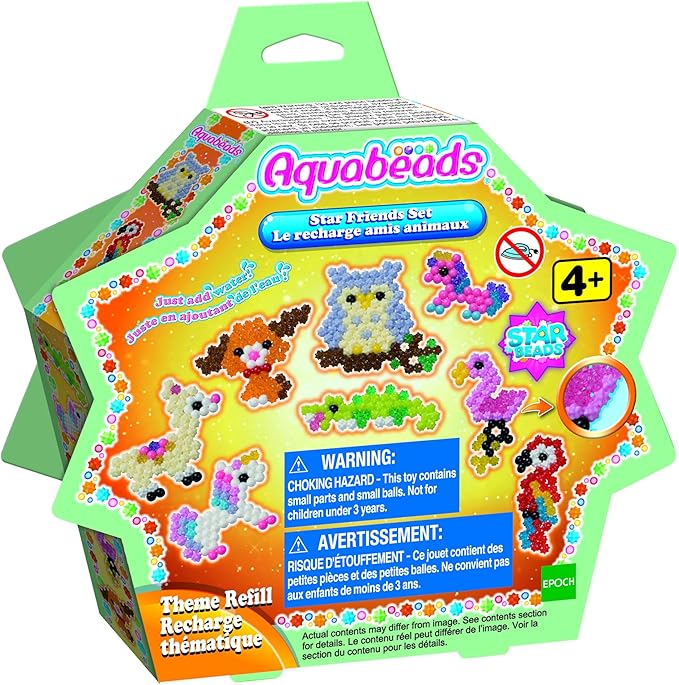 Aquabeads Arts & Crafts Star Friends Theme Bead Refill with Over 600 Beads and Templates, Multicolored
