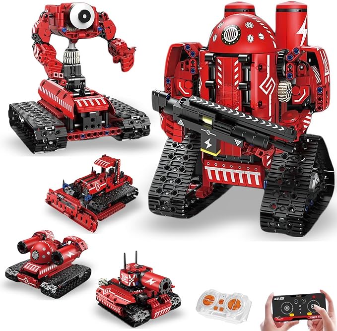 STEM Robot Kit for Kids Age 8-10 - 5in1 Building Toys with Remote & APP Control, Programmable Science Kits for Boys Age 8-13, Creative Engineering Toys for Hands-on Learning (495 Pieces)