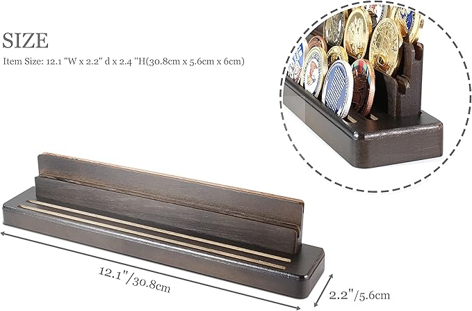 Display coin holder - 4 Rows challenge coin display coin holder(Coins not included) - Military Coin Display Stand