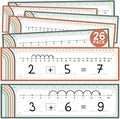 26 Pack Rainbow Boho Number Line Dry Erase Boards Cards, 14"x4" Double-Sided, Math Manipulatives for Kids-Student, Kindergarten Elementary Special Education 1st Grade Classroom Must Haves