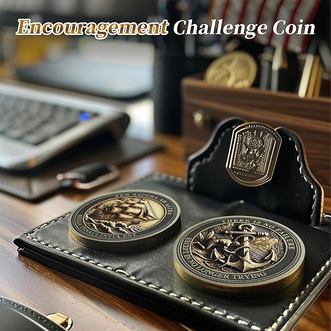 Sailing Anchor Inspiration Coin - Symbol of Faith and Strength Encouragement Challenge Coins - Incentive Awards Medallion Pocket Token - Collectible Office Commemorative Gifts