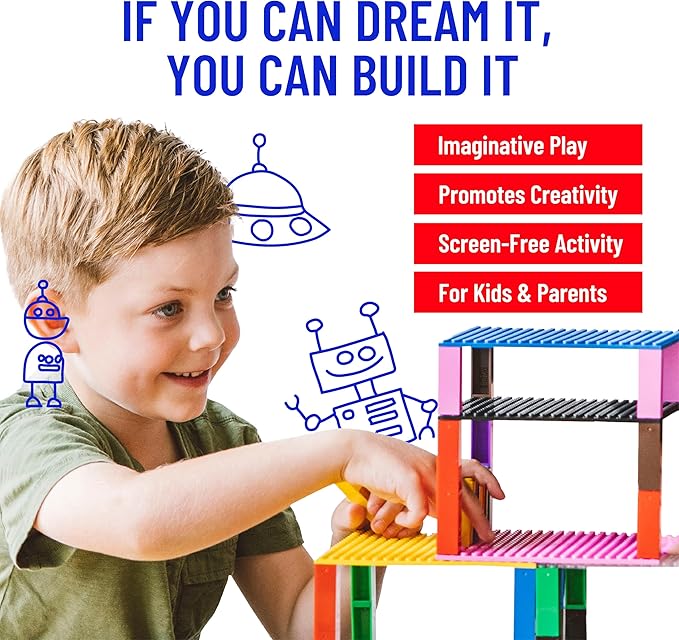 Strictly Briks Building Base Plates - 10x10 in, Stackable Building Plates with 32 x 32 Studs, Mats, Bases, Boards, Sheets 100% Compatible with All Major Brands, Vibrant Colors