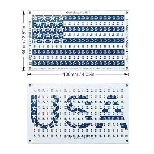 SMD Practice Kit Soldering Skill Training Project,Yidab SMT Electronic Components DIY Kit American Flag 6.8X10.8cm (03XGQ01)