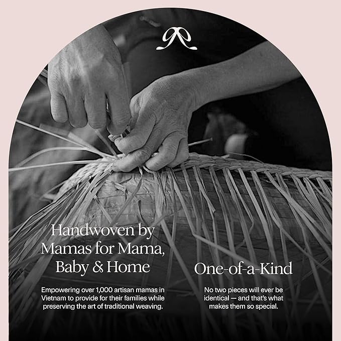 BEBE BASK Premium Baby Doll Bassinet - Handcrafted & Award-Winning Seagrass Moses Basket - Doll Carrier with Luxe Mattress