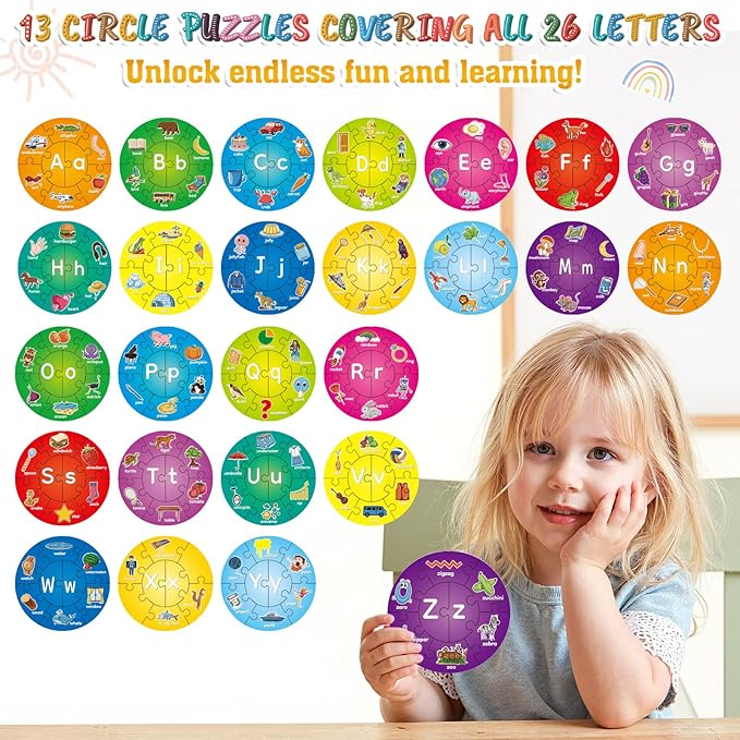 Alphabet Puzzle, ABC Alphabet Learning Toys for Kids Ages 3-5, Pre-k Lowercase Uppercase Letter Game for Toddlers, Kindergarten Classroom Must Haves Educational Preschool Learning Activities