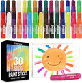 Tempera Paint for Kids and Toddlers - 30 Large Paint Sticks - Washable, Solid, Non Toxic, Mess free Paint Set - Arts and Crafts for Kids - for Wood, Glass, Canvas, or Card painting