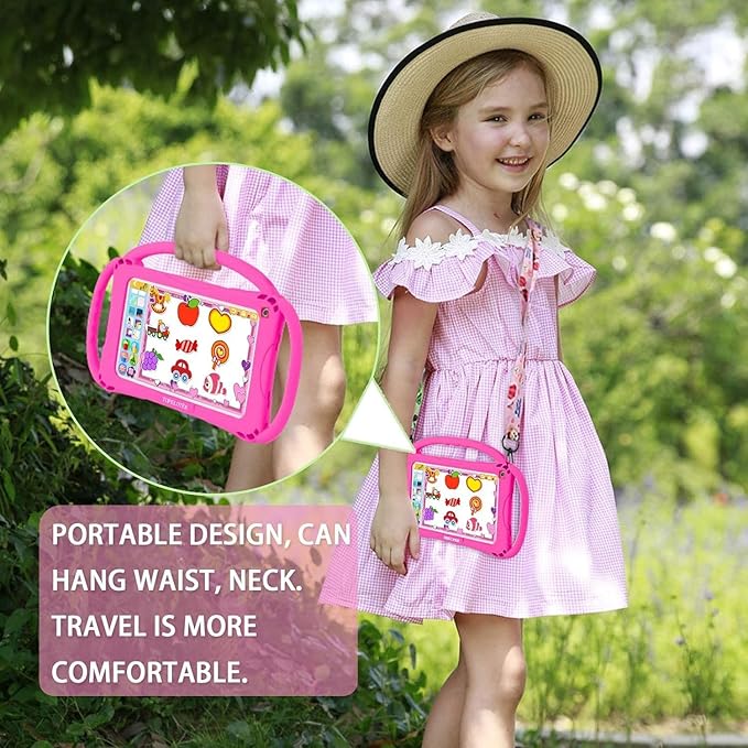 TOPELOTEK Kids Tablet 7 inch Toddler Tablet for Kids 3-7 WiFi Android 32GB Kids Tablets Kids Learning Educational APP Pre-Installed YouTube Netflix Parental Control Kid-Proof Case