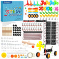 Sntieecr 276PCS DC Motor Kit, Mini Electric Circuit Kit for DIY Science Projects with Motors, LED Light, Vanes Propeller, AA Battery Holder, Plastic Gears, Gift for Kids