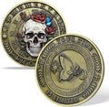 AtSKnSK Memento Mori Coin Momento Mori Coin Skull Coin Stoic Gifts Memento Mori Calendar Living Memento Mori Amor Fati Coin (Moth Rose Skull)