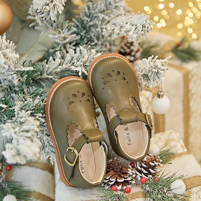 Felix & Flora Toddler Little Girl Mary Jane Dress Shoes - Ballet Flats for Girl Party School Shoes