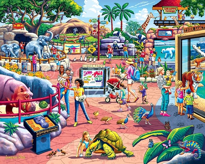 Boardwalk Puzzles The Zoo, 500 Piece Jigsaw Puzzle for Adults, Made in USA
