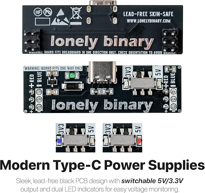 Electronics Starter Kit with 830-Point Breadboard Type-C Power Supply 120 Jumper Wires LEDs Sensors Resistors Capacitors Compatible with Arduino ESP32 STEM DIY Projects (400+ Pieces)