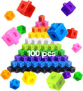 Dotimo 100PCS Math Linking Cubes, Math Cubes for Kids Ages 4-8, Counting Snap Cubes Manipulatives with 10 Colors, Preschool Learning Activities, Classroom Supplies & Homeschool