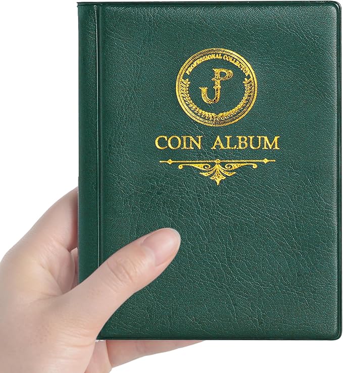 Uncle Paul Coin Album Coin Holder Coin Collection Book for Half Dollar/Small Dollar/50 Pence/Two pounds 60 Pockets CS3706GR