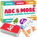 QUOKKA ABC Learning Flash Cards for Toddlers 2-4 Years Old - 60 Flashcards Toy for Kids Ages 1-3-5 - Alphabet Numbers Colors Letters Animals Learn Activities - First Words Educational Game