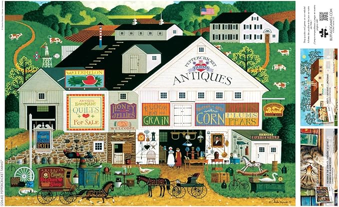 Buffalo Games – Peppercricket Farms - Charles Wysocki - 300 Oversized Piece Jigsaw Puzzle  Large, Oversized Shapes - Great for Adults, Seniors, Family, Kids, Easy to Grip