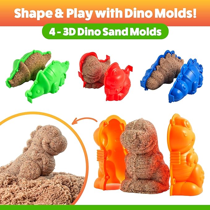 USA Toyz Dinosaur Sand Molds Beach Toys for Kids- 23pk Sandbox Toy for Toddlers, Compatible with Foam or Molding Clay, 3D Beach Sand Castle Building, Water Tables, Indoor Outdoor Sensory Toys for Kids