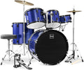 Best Choice Products 5-Piece Full Size Complete Adult Drum Set w/Cymbal Stands, Stool, Drum Pedal, Sticks, Floor Tom - Dark Blue Sparkle