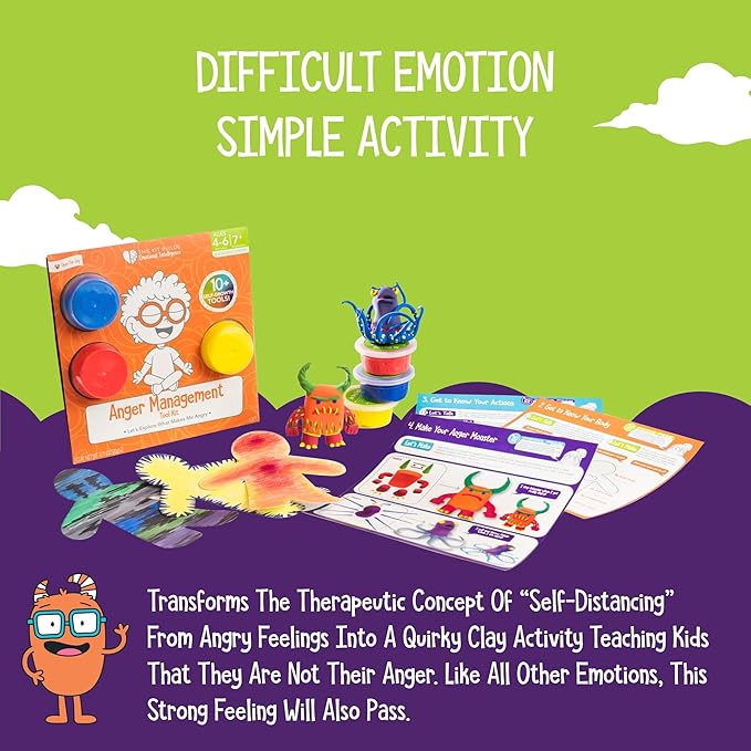 Open The Joy Anger Management Play Kit - Empowering Children to Understand and Manage Anger Through Play and Therapeutic Techniques - Ages 4-6+
