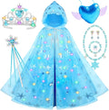 VGOFUN Princess Dress Up for Girls,10 PCS Light Up Princess Cape Set Toddler Dress Up Clothes Princess Costume Toys with Light Up Tiara Wand Halloween Christmas Birthday Gift for 3,4,5,6,7,8 Years