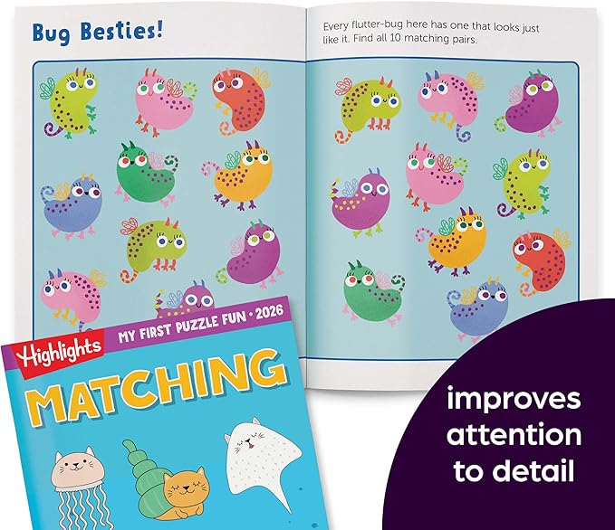 My First Puzzle Fun 2026 Activity Book Set with Mazes, Matching and More, Kids Puzzle Books for Travel, Learning and Screen-Free Play for Kids 3-6