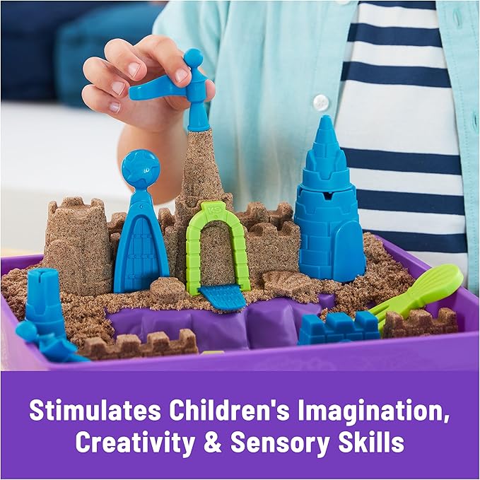 Kinetic Sand, Deluxe Beach Castle Playset with 2.5lbs Play Sand, Tools & Molds, Sensory Toys, Holiday Gifts & Stocking Stuffers for Kids Ages 3 and up