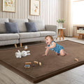Baby Play Mat for Floor Tummy Time Mat Nursery Muscle Area Rug Playroom Rug Tatami 47"*47" Memory Foam 1.3" Thick Crawling For Babies,Toddlers, Infants, Kids,Floor,Coffee