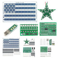 5in1 DIY Soldering practice Kit! Includes Small USA Flag, Star LED, USB Night Light, 15Way Flow & Drip Lights. SMD/SMT projects, ideal for beginners.This exercise kit can unleash your creativity