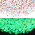 1900pcs Letter Beads, DECYOOL Glow in The Dark Letter Beads, Acrylic Alphabet Beads, with 1 Roll Elastic String for Bracelet Necklace Jewelry Making Supplie