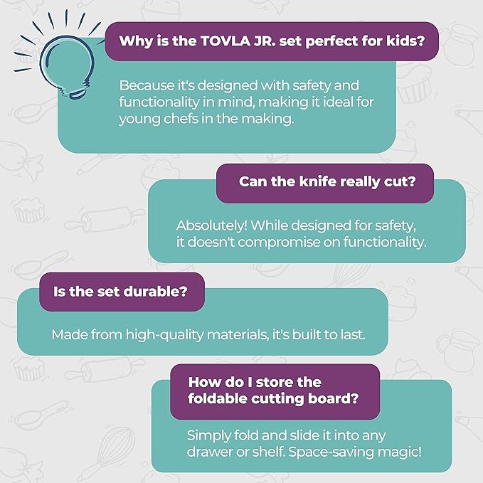TOVLA JR. Premium Montessori Kid-Safe Knife & Cutting Board Set – Real Kitchen Tools for Toddlers & Young Kids Learning to Cook, Safe & Easy for Begin...