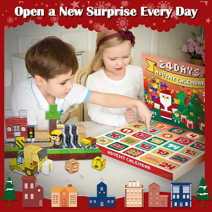 Advent Calendar 2025 Magnetic Blocks-100PCS Magnetic Building Blocks, Magnetic Blocks STEM Toddler Kids Toys, Construction Toys for Kids Ages 3+, Christmas Birthday Gifts for Boys & Girls