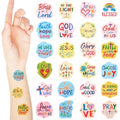 Landhoow 240 Pcs Religious Christian Tattoos Temporary for Kids Glitter Face Tattoos Cool Body Sticker Costume Accessory for Adults Boys Girls Party Favor