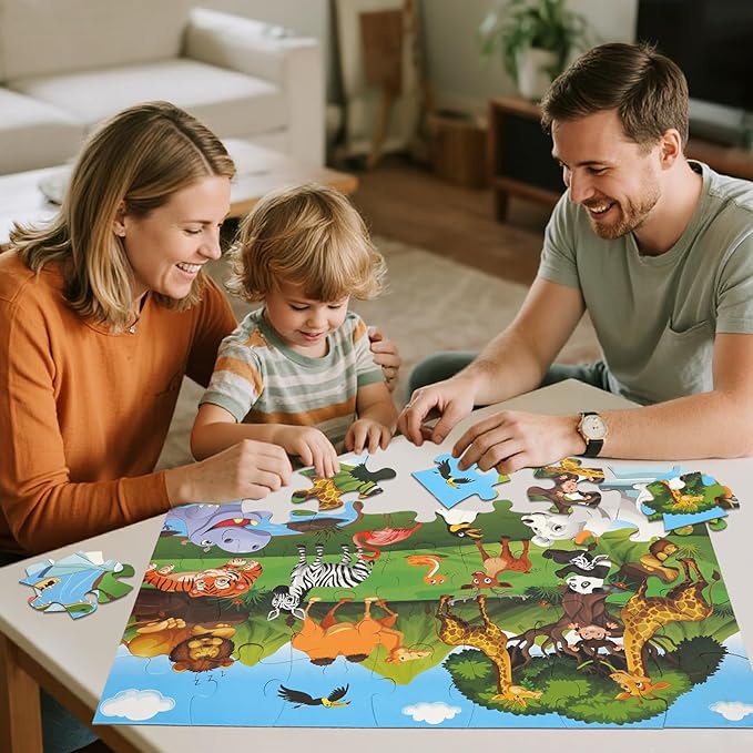 35 Pieces Jumbo Floor Puzzle for Kids Animal Jigsaw Puzzles Large Puzzles for Toddler Ages 4-8, 3-5, Educational Development Toys Giant Floor Puzzle (Animal Paradise)