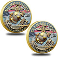 USMC 250th Anniversary Challenge Coin (1.57 Inch) – Double-Sided Collectible Military Coin for Veterans, Active Duty & Marine Corps Enthusiasts (2PCS)