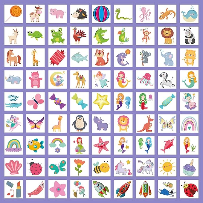 EMOME 204 Sheets Temporary Tattoos for Kids, Individually Wrapped Tattoos for Boys Girls Birthday Party Favors Supplies Goodie Bag Stuffers, Waterproof Kids Fake Tattoos Stickers