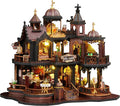 DIY Miniature House Kit - Wooden Dollhouse Miniature Kit with LED Light - Tiny Model Mini House Building Kit for Adults Teens, Creative Gift Book Nook DIY Adults Craft Kits, Home Decor