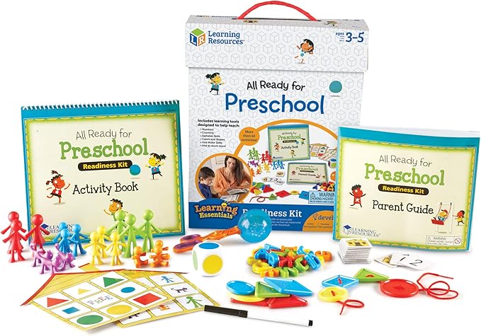 Learning Resources All Ready for Preschool Readiness Kit - 60 Activities Set, Ages 3+, Kindergartner Preparation Kit, Preschool Homeschool, Preschool Curriculum Kit